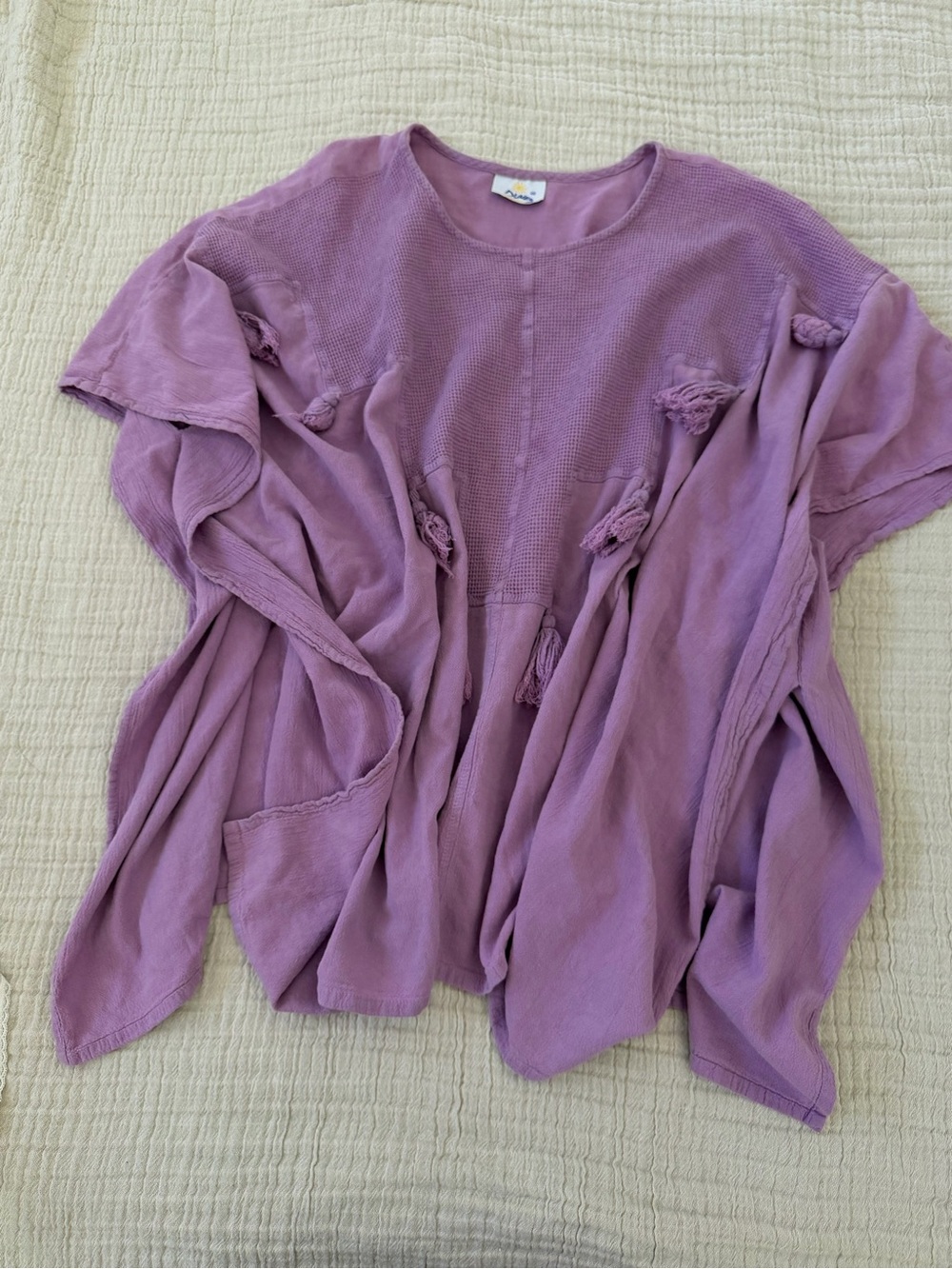 Dunes Lavender Textured Waffle Knit Top